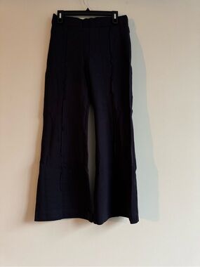 NWOT Spanx Smooth Perfect Fit Ponte Navy Blue Flare Trouser Stretchy Petite Pant